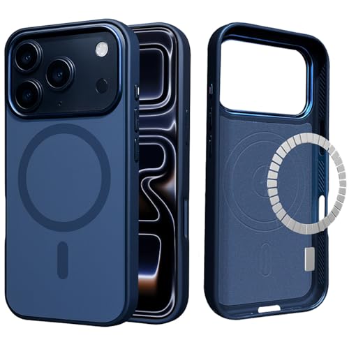Image of Elzzi Magnetic for iPhone 17 Pro Max Case (2025)(Compatible with MagSafe)(Military Grade Drop Protection) Matte Shockproof with Anti-Fingerprint Phone Cover, 6.9''|Blue