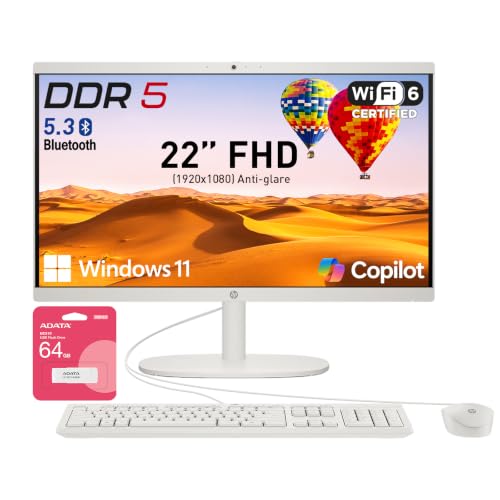 Image of HP 22 inch FHD All-in-One Desktop w /efficient 4-core Intel CPU for Home Office