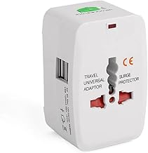 Xariya Universal Travel Adapter, Universal Adapter, All in One International Travel Adapter with USB Ports (White)