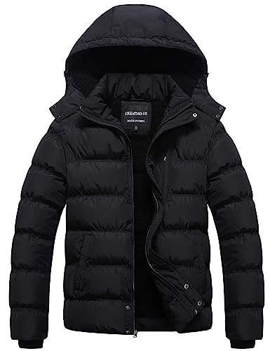 CREATMO US Men’s Puffer Jacket Waterproof Winter Parka