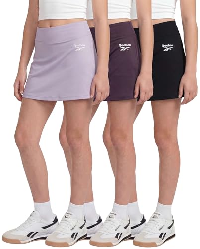 Image of Reebok 3 Pack: Girls Skorts Athletic Dry Fit Tennis Golf Skirt with Built in Shorts Active for Kids Teens Tweens (Sizes 6-16)