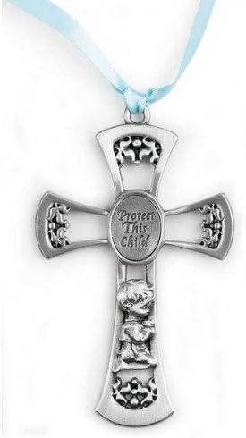 Infant Crib Cross Protect This Child Cross Blue Cross Baby Boy Cross Great Shower Gift