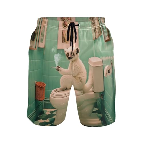 Short de bain lémurien kawaii pour homme idéal entraînement et gym