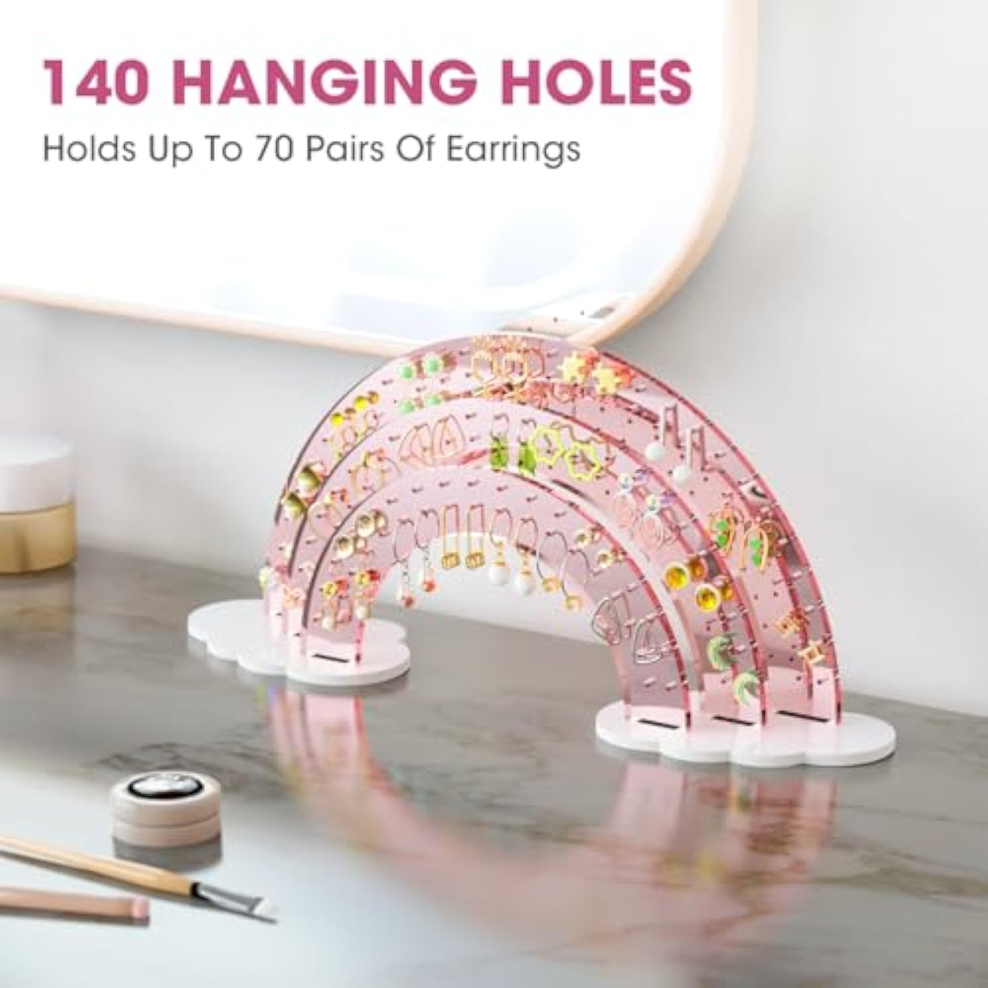 3-Tier Acrylic Earring Organizer (Rose Gold Finish)