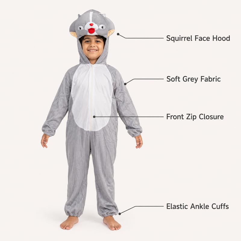 Image of Animal Costume for Kids | Plush Fancy Dress Costume for Boys & Girls |School Fancy Dress, Annual Day, Jungle Theme, Role Play, Halloween & Birthday Party