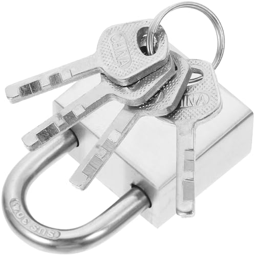 DONFAMDS ステンレス製丈夫なメタルロック 短梁型 防錆防水設計 旅行用スーツケースや戸外ドアに 鍵付き南京錠 カップルロックとしても活用