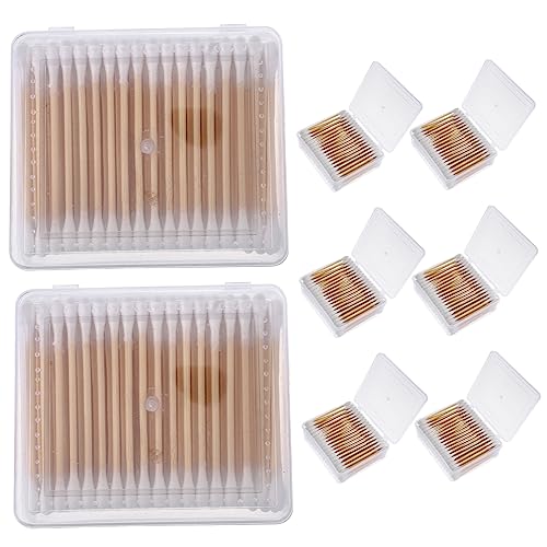 LIFKOME Cotton Swab Makeup 8 Boxes Long Cotton Buds Single Time Swabs for Girl Gentle and