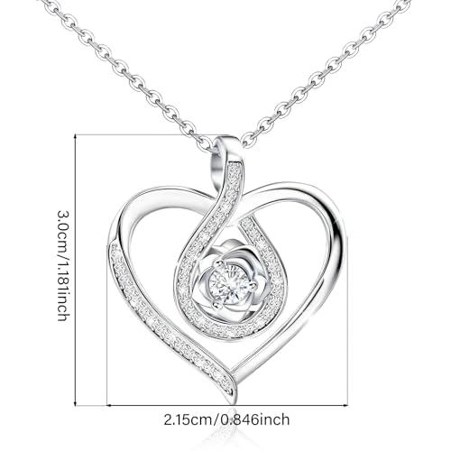 Image of Sterling Silver Pendant Necklace Charms Hypoallergenic Fashion Jewelry Dainty Valentines Day Birthday Gift for Women
