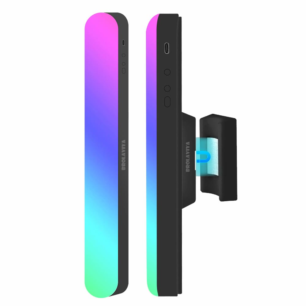 BROLAVIYA Magnetic RGB Fill Light with Stand and Clip, Rechargeable, Adjustable Brightness & Color Temperature, Portable Photography Lighting for Selfie, Makeup, Live Streaming & Video Recording-picture-32