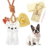 French Bulldog Dog Hair Collector Keychain Dog Fur Keepsake Pet Memorial Gifts for Dogs Pets Fur Memory Charm with Storage Photo