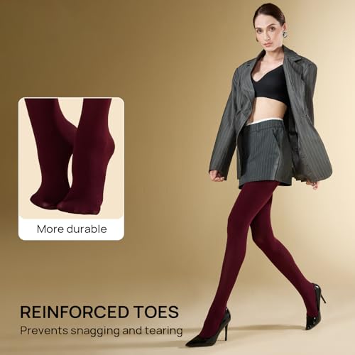 Image of MANZI Microfibre Tights for Women, Semi Opaque Solid Colored Footed Pantyhose 70 Denier