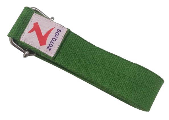 9Ft Square Buckle Cotton Yoga Belt Workout Yoga Accessories For Women & Men Exercise Roller Yoga Equipment For Home Workout (Parrot Green) | (274.32 x 3.8 CM)-image-9