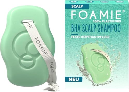 Foamie Festes Shampoo SCALP, Anti-Schuppen Shampoo Kopfhaut mit BHA, Salizylsäure & Malvenblütenextrakt, Spezialisiert auf Kopfhautpflege, Kraftloses Haar & Anti-Schuppen Lösung, 80g