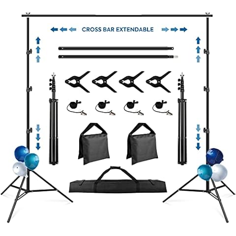 SEDGEWIN Backdrop Stand 8.5×10Ft, Adjustable Photography Backdrop Stand Kit Heavy Duty Backdrop Stand Background Support System with Carry Bag, Spring Clamps, Backdrop Clip Holders for Party Wedding Cover