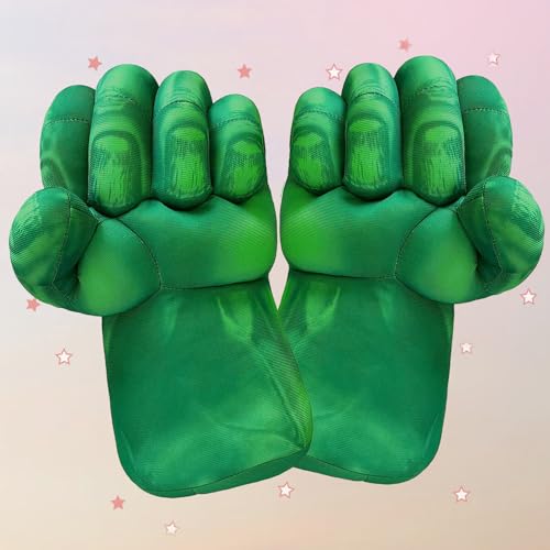 JEEK Superhero Hands Superheld Hände Fäuste Kinder Riesen Fäuste Handschuhe Spielzeug Smash Boxhandschuhe Gloves Spielzeug Geschenke Weiche Plüsch Handschuhe für Kinder Jungen Mädchen (grün B)