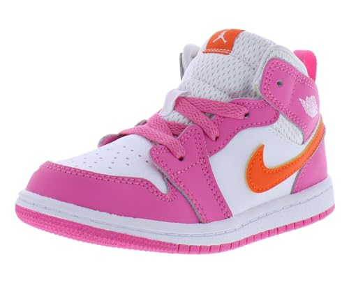 Jordan Toddler 1 Mid TD DX3239 681 Pinksicle - Size 6C White/Black/White