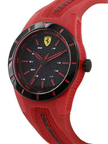 Image of Scuderia Ferrari Red REV Analog Black Dial Men's Watch - 0840005