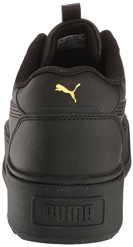 PUMA Women's Karmen Rebelle Lace Up Platform Sneaker Black/Gold 8 Medium US3