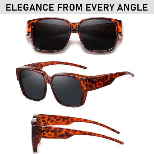 Image of HAOLOTA Polarized Sunglasses Over Glasses Women Wrap-Around Glasses Small Shapes Driving Fishing UV400 Protection