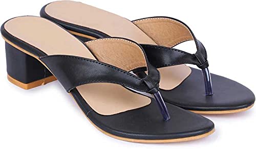 SPINE Women Synthetic Black Block Heel Slip on (B099ZP78CP) Amazon Price History, Amazon Price Tracker