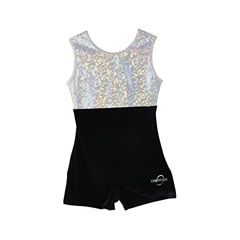 Obersee Girls' Black Velvet Gymnastics Leotard Cover