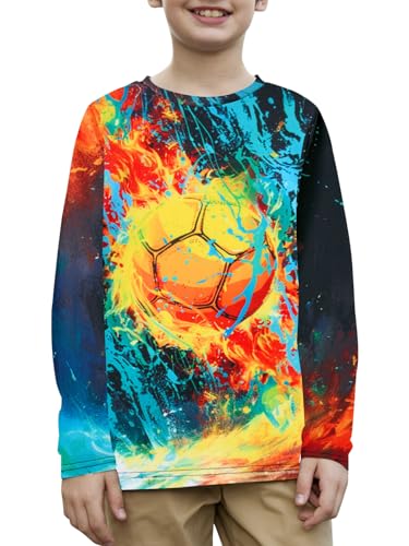 RAISEVERN Boys Girls 3D T-Shirt Graphic Print Tees Long Sleeve Shirts Size 6-142