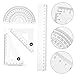 VILLCASE Math Ruler Protractor Triangle Set 20cm Geometric Set Professional Measuring Tool for Architects Engineers Students