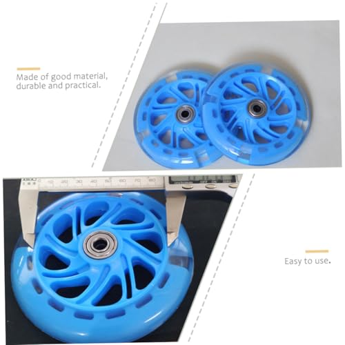2 Piezas Ruedas de Entrenamiento para Bicicleta con PU Luminoso Estilo Silencioso y Estabilizadores Gruesos para Niños y Niñas Fácil de Instalar Azul miniatura 3