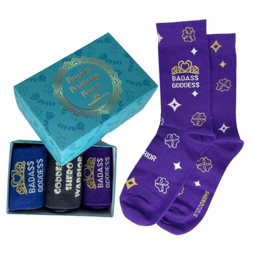 Image of | Gift Box 3 pairs | Inspirational Gifts for Women | Fun Socks | gifts for friends | cancer care gifts for women