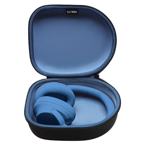Image of Headphone Headset Case Compatible with Audio-Technica ATH-M20x /JBL /Raycon /Soundcore Anker /Sony /Beats /JLab /TOZO /Logitech /BERIBES /KVIDIO Headphones, Large Headphone Case Hard Shell(Black+Blue)
