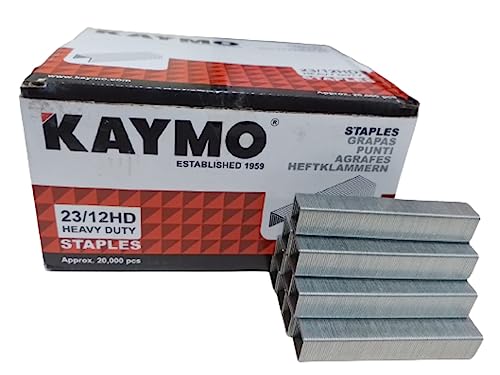 Image of Kaymo 23 Series 10 mm Heavy Duty Staples - 20 Pack (20,000 Pins) | Flat-Wire Steel Fasteners for Labelling, Plywood, Two-Wheeler Seat Repair & Woodwork | Compatible with Kaymo Hand Tacker Staplers