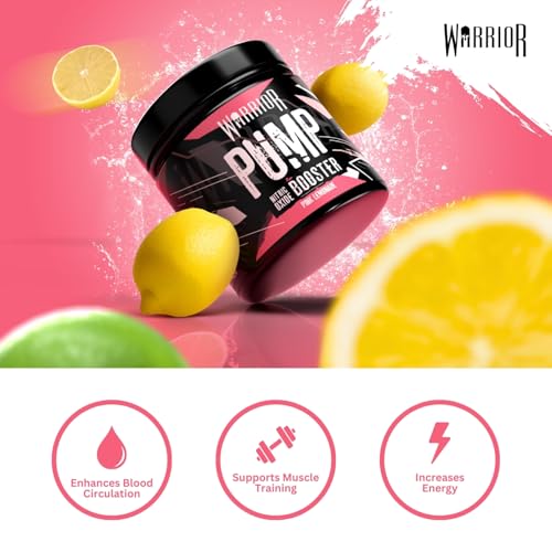 Warrior Pump Non Stim Pre-Workout Powder 225g – Nitric Oxide Supplement – Contains Citrulline Malate, Cyclic Dextrin for Energy, Focus, and Performance – 30 Servings (Pink Lemonade) - Image 3