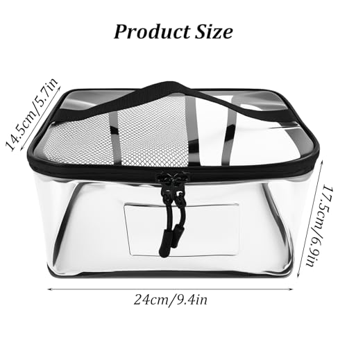 6 Packs Clear Toy Storage Bags- 9.8 x 7 x 6 Inch Transparent PVC Toy Organizing Bags with Zipper- Waterproof Toy Storage Organizer Pouch for Building Blocks, Small Toys (Black)