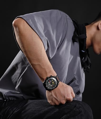 Image of NAVIFORCE NF8057 Square Vintage Military Chronograph Genuine Leather Analog Watch