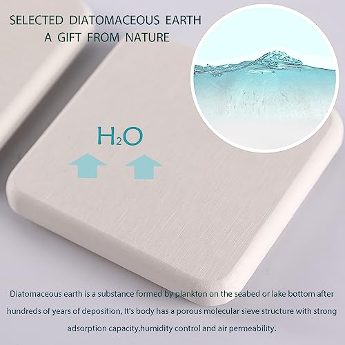 Set of 4 Water Absorbent Diatomite Coasters, Diatomaceous Earth Kitchen Soap Dish, Bathroom Trays, Water Absorbing Stone Used for Hand Soaps & Plants & Toiletries in The Modern Home - Image 6