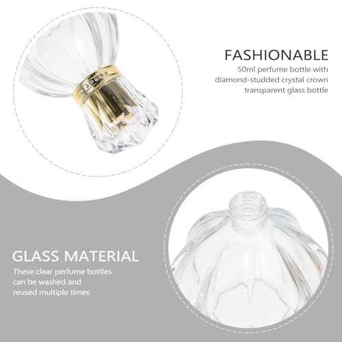 Botellas de perfume recargables de 50 ml con diseño ergonómico y tapa de gemas 4