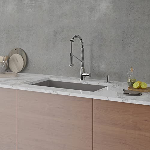 Kraus KGU-55GREY Forteza™ 32 Inch Undermount Single Bowl Granite Kitchen Sink In Grey thumb #4