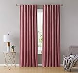 HLC.ME Lopez Velvet Premium Soft Light Filtering Back Tab Rod Pocket Window Treatment Curtain Drapery Panels for Bedroom & Living Room - Set of 2 Panels (54 x 96 inches Long, Blush Pink)