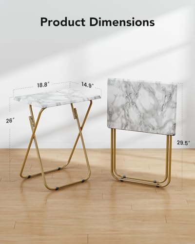 image for HUANUO Folding TV Tray Table -Stable Tray Table with No Assembly Requi