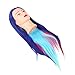 Training Head with Long Color Hair, Hairdressing Styling Practice Head Mannequin Doll, Life Like Scalp for Wig Hat Display, High Temperature Fibre Material for Beauty Teachers and