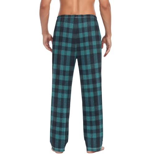 GuoChe Flannel Pajamas For Men Pants Pjs Pants For Men with pockets for Winter Drawstring Small2