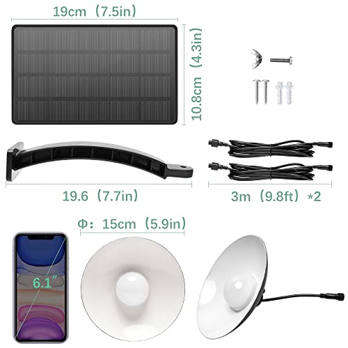 JACKYLED Solar Pendelleuchten Dual Head Solar Schuppenleuchten Innen Außen IP65 Wasserdicht LED Hängende Schuppen… – Bild 4