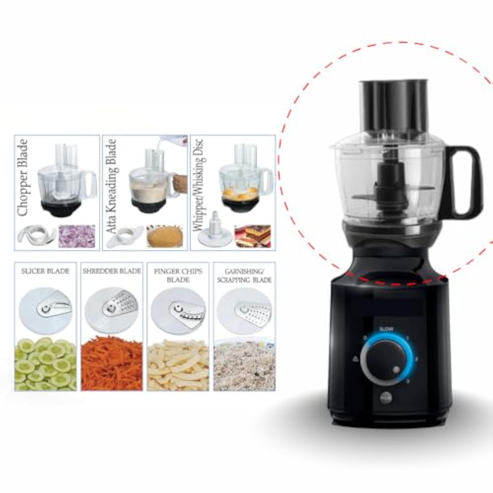 4G Food Processor Attachment Compatible with Atomberg Mixer Models