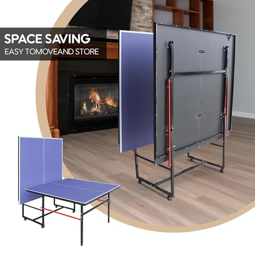 image for DUDUSHIMAN 8X4FT Foldable Ping Pong Table,Professional Table Tennis Ta