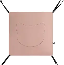 Cama Suspensa Dupla Face para Gatos YOLOPET – Conforto Antiestresse, 40x40cm, Cores Variadas (Rosa)
