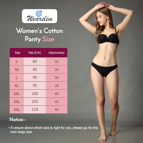Image of Wearslim Premium Women Soft and Comfortable Women's Cotton Bikini No Show Panty | Ladies Invisible Breathable Briefs Soft Stretch Hipster Underwear