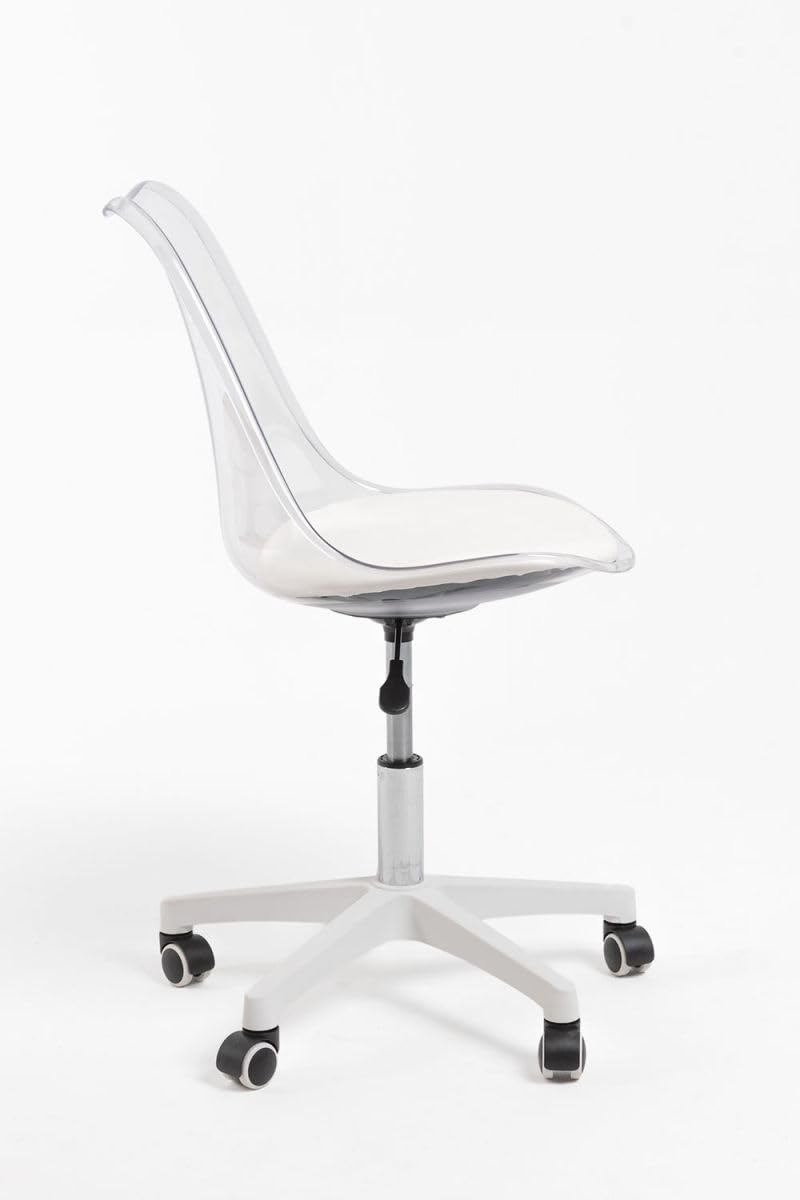 Regalos Miguel - Silla de Oficina Blanca Neo Transparente - Máxima Ergonomía - Ideal para Escritorio y Gaming