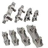 inoxydable pince duplex Duplex Clips Serre câbles duplex Galvanisée pince duplex Filin Cable Inox bornes doubles pour câbles métalliques pour Linge en Voiles de Soleil Suspendues Patio Fixe 10pièces