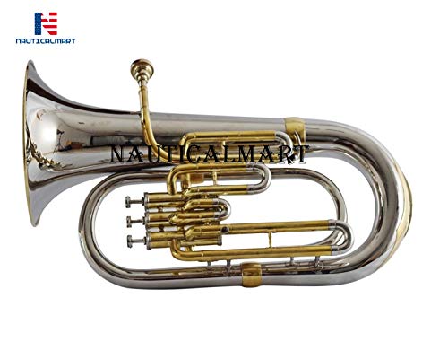 Bb 3 Valve Euphonium Nickel + Brass With Free Bag Musical Instrument Gift #TOP5