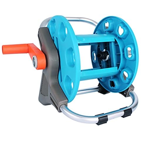 AQAQ Garden Hose Reel Cart, Wall Mount Water Hose Reel with Crank, Garden Hose Storage Hose Stand Hose Organizer for Outside Yard Cover